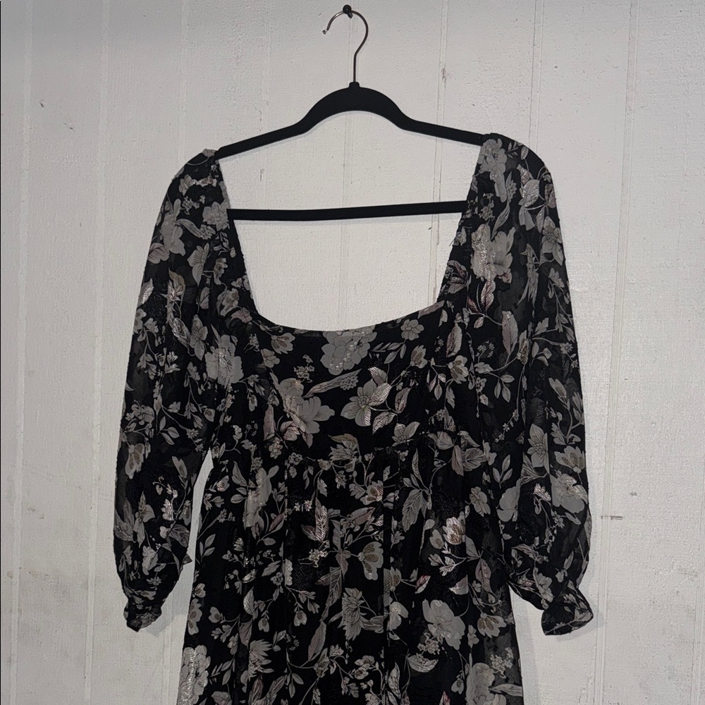 Chic Long Sleeve Floral Dress
